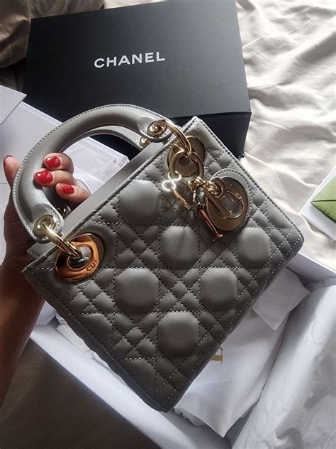 lady dior pearlescent|Mini Lady Dior Bag Opaline Gray Pearlescent Cannage Lambskin .